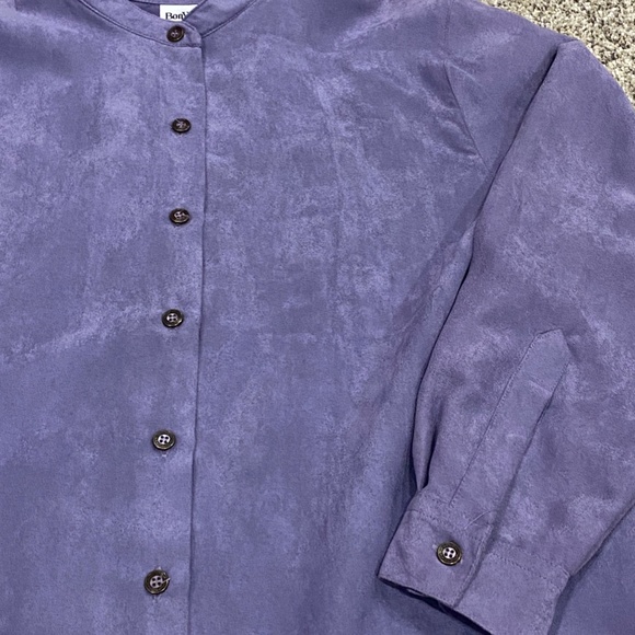3 PC BonWorth Ladies Petite Medium Purple Outfit Pant Jacket Blouse Shirt Toile - Picture 6 of 9